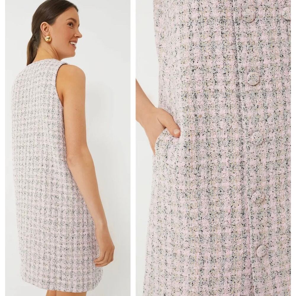 NWT Tuckernuck Pomander Place Pink Tweed Mini Dress | Small - Picture 7 of 11